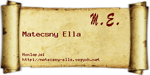 Matecsny Ella névjegykártya